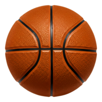 Sporty basketball sphere with a textured orange surface and black lines stands out against the transparent background, perfect for design. png