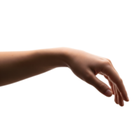 A human hand and arm reaching out, isolated on transparent background png