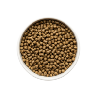 Bowl of rabbit food pellets isolated on transparent background png