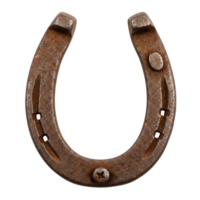 Rusty horseshoe isolated on transparent background symbolizes good luck and protection png