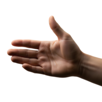 Open human hand with thumb up isolated on transparent background png