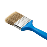 Paint brush with blue handle is isolated on transparent background png