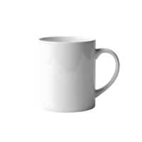 A clean white ceramic mug with a simple design, isolated on transparent background png