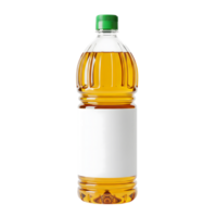 A bottle of cooking oil with a blank label isolated on transparent background png