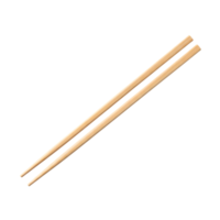 A pair of light brown wooden chopsticks are lying parallel to each other, isolated on transparent background png