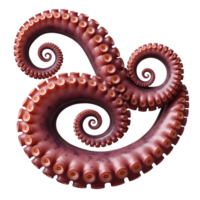 A mesmerizing display of octopus tentacles, isolated on transparent background, showcasing their intricate spirals and captivating texture in detail png