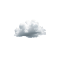 A single fluffy white cloud isolated on transparent background, floating in the sky png