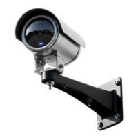 A security camera mounted on a wall isolated on transparent background png