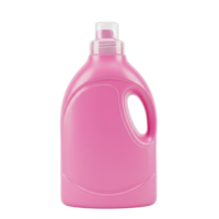 A pink plastic bottle of laundry detergent is isolated on transparent background, ready for cleaning clothes and freshening up the home png