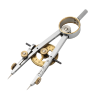 A precise drafting compass, a tool for geometry and technical drawing isolated on transparent background png