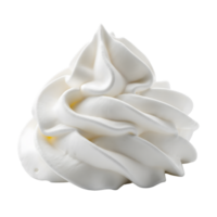 A swirl of fluffy whipped cream isolated on transparent background, perfect for topping desserts png