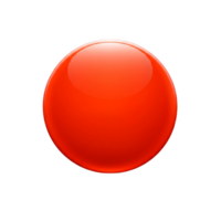 Glossy red sphere or ball isolated on transparent background png