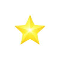 Bright Yellow Five Pointed Star with Glowing Center Isolated on a transparent background yellow star png