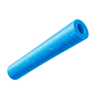 Bright Blue Cylindrical Tube Covered in Water Droplets Isolated on a transparent background png