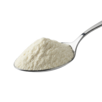 A spoonful of fine, white powder, isolated on transparent background png