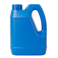 A vibrant blue plastic jug with a handle and screwtop lid, isolated on transparent background png