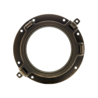 A weathered bronze porthole, isolated on transparent background, hinting at nautical adventures and distant horizons png