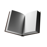 An open book with blank pages, isolated on transparent background, invites the reader to fill its pages with stories and ideas png