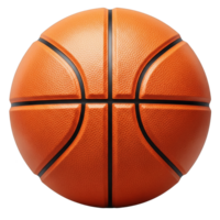 Textured orange basketball with black lines isolated on transparent background png