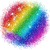 Rainbow Glitter Explosion Colorful Sparkle Confetti Festive Celebration Design isolated on a transparent background png