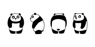 panda Bear polar bear icon fat teddy cartoon character doodle logo illustration symbol design vector
