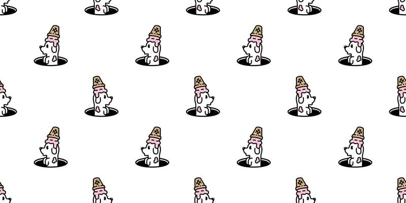 dog seamless pattern Beagle Golden Retriever ice cream cone hole cartoon character puppy pet breed cartoon tile background gift wrapping paper repeat wallpaper doodle illustration isolated desi