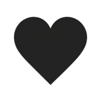 Black heart shape isolated on white background for love and affection symbolism png