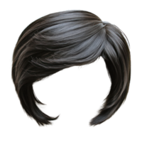 Stylish black bob hairstyle with layers perfect for versatile looks and various occasions png