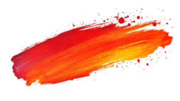 Vibrant brush stroke with warm hues of red and orange on a white background for artistic aesthetic png