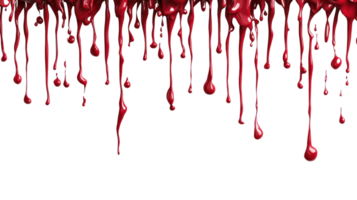 Dripping red paint creating a bold and artistic effect on a white background png