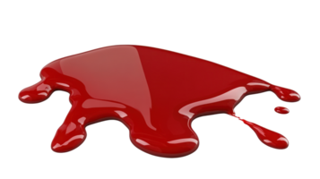 Red liquid flowing and pooling on a surface creating a glossy appearance png