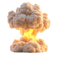 Explosive cloud formation rises dramatically after a detonation event in a clear sky at sunset png
