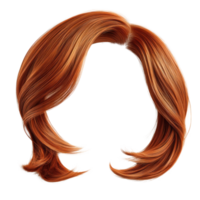 Beautiful long red hair with waves and layers isolated on white background png