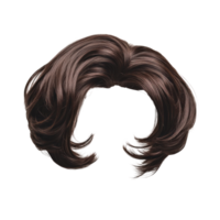 Hair wig with voluminous dark brown layers for versatile styling options png