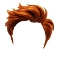 Bright orange spiky hairstyle design with dynamic texture and movement for creative projects png