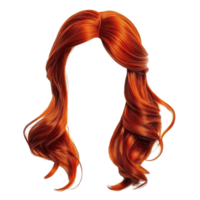 Beautiful long flowing vibrant red wig with waves for creative styling and performances png