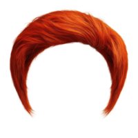 Vibrant orange spiky hairstyle with a fluffy texture suitable for creative character designs png