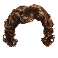 Curly brunette hairstyle on isolated background for creative projects and styling references png