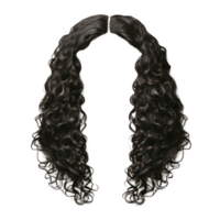 Curly black hair design isolated with a symmetrical style for creative projects and graphic design use png