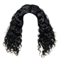 Curly black hair wig with defined curls for versatile styling and natural appearance png