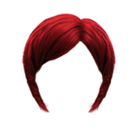 Red braided hair design in isolated format suitable for digital art or character creation png