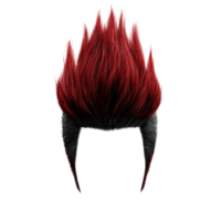 Unique spiky hairstyle with red and black colors suitable for creative character designs png