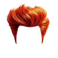 Vibrant orange hair with a voluminous style showcasing a bold and striking appearance png
