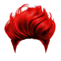 Vibrant red hairstyle with voluminous texture isolated on a white background png