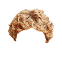 Curly blonde hairstyle isolated on a plain background suitable for various creative designs png