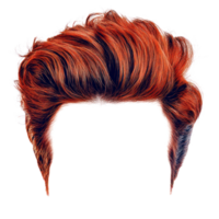 Bright red hairstyling with voluminous texture isolated on a white background png