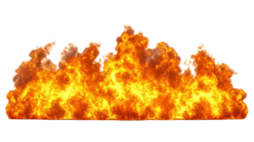Bright orange fire flames isolated on a white background for creative projects and design applications png