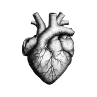 Realistic illustration of a human heart showing detailed anatomy and structure png