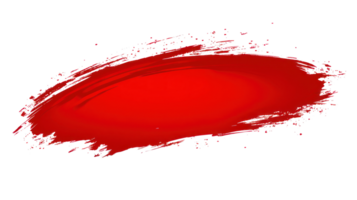 Red paint brush stroke on a white background creating a bold artistic effect png