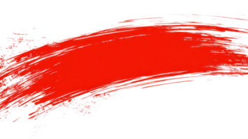 Bold red brush stroke isolated on a white background for creative design and artistic projects png